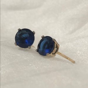 Genuine Flawless Sapphire Stud Earrings